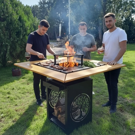 Τζάκια Μπάρμπεκιου Εξωτερικού Χώρου BBQ-Fireplace-Grand-Transformer-Cube-75-(High)-7